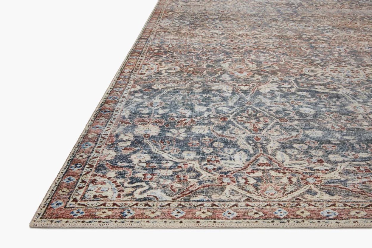 JULES COLLECTION FLOOR RUG - DENIM/SPICE - Alexandra Lauren Home Collection