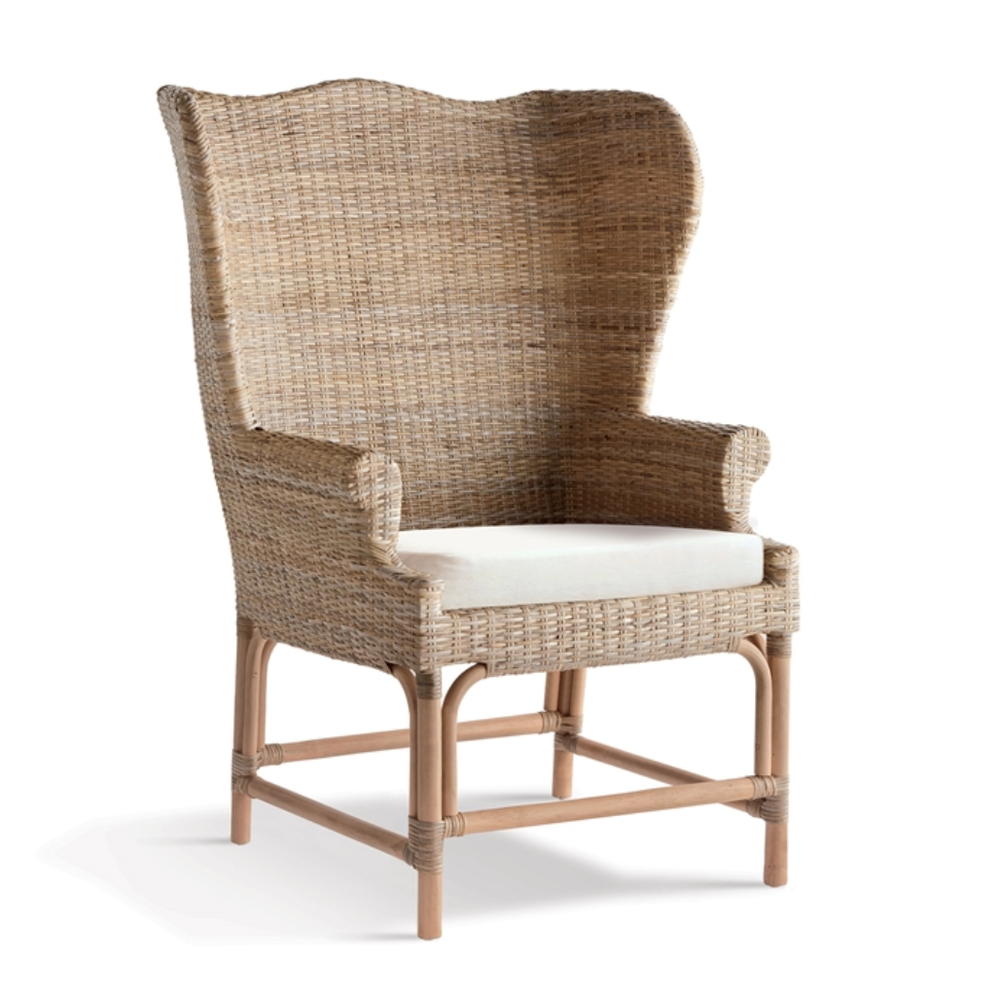 Desmond Wingback Chair – Handwoven Cane Rattan Statement Seating