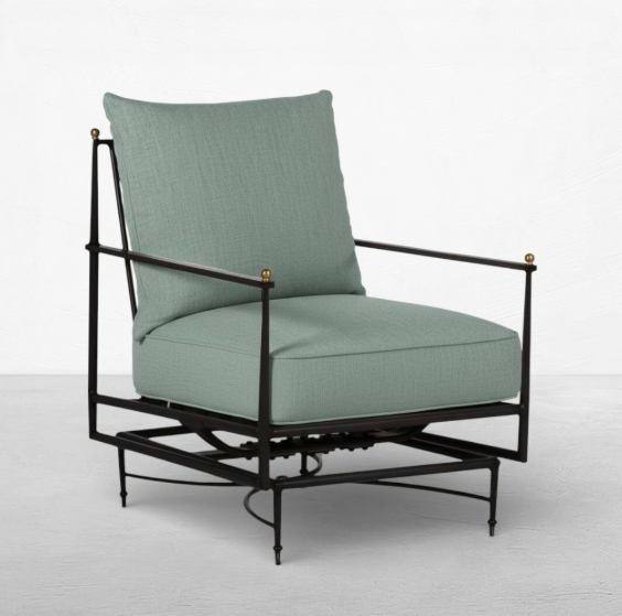 ROMA ALUMINUM SPRING LOUNGE SLATE GREY - Alexandra Lauren Home Collection