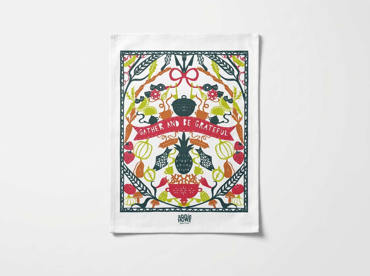 Gather and Be Grateful Tea Towel