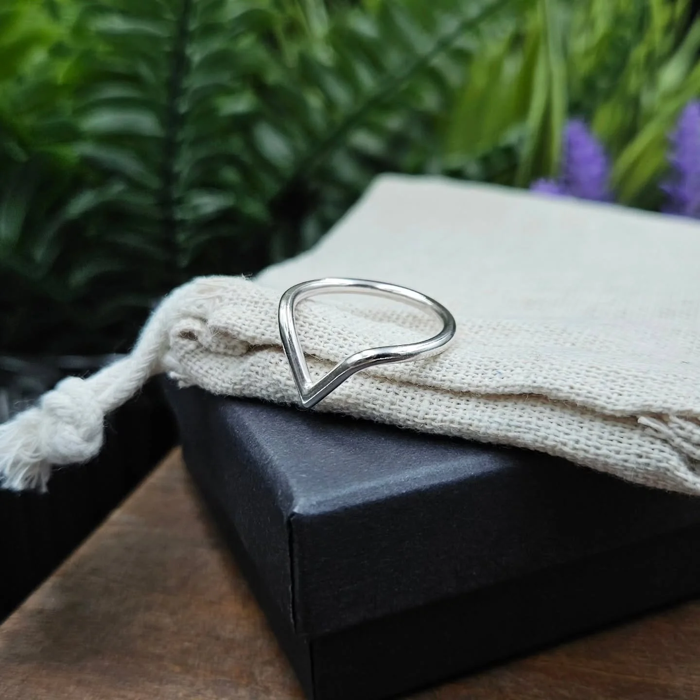 These rings are handcrafted in my studio using recycled sterling silver and traditional jewellery making techniques.

Each ring is carefully formed by hand to produce this striking chevron &lsquo;V&rsquo; design. The solid silver rings are then polis