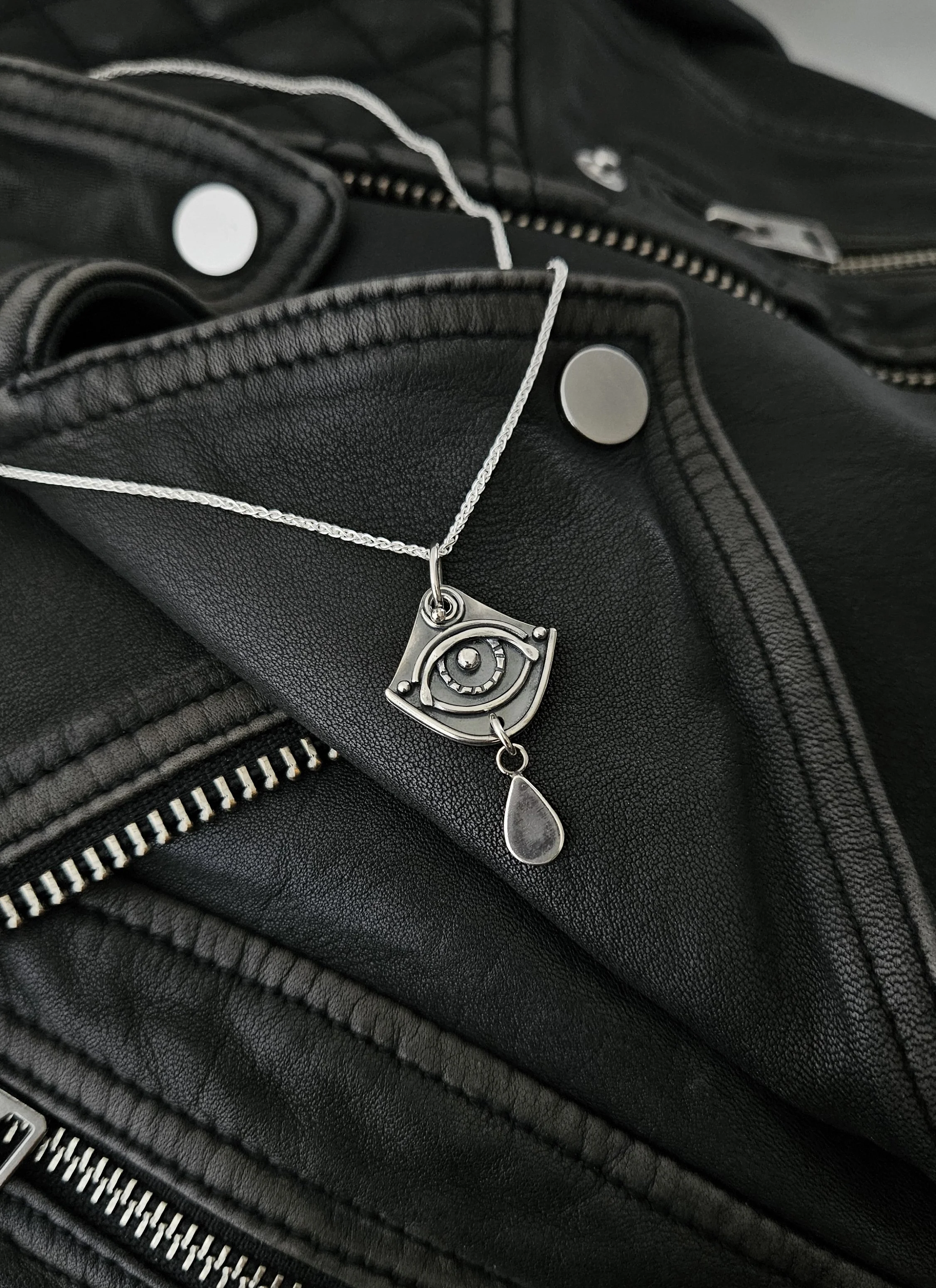 Third Eye Necklace - Blackened Sterling Silver