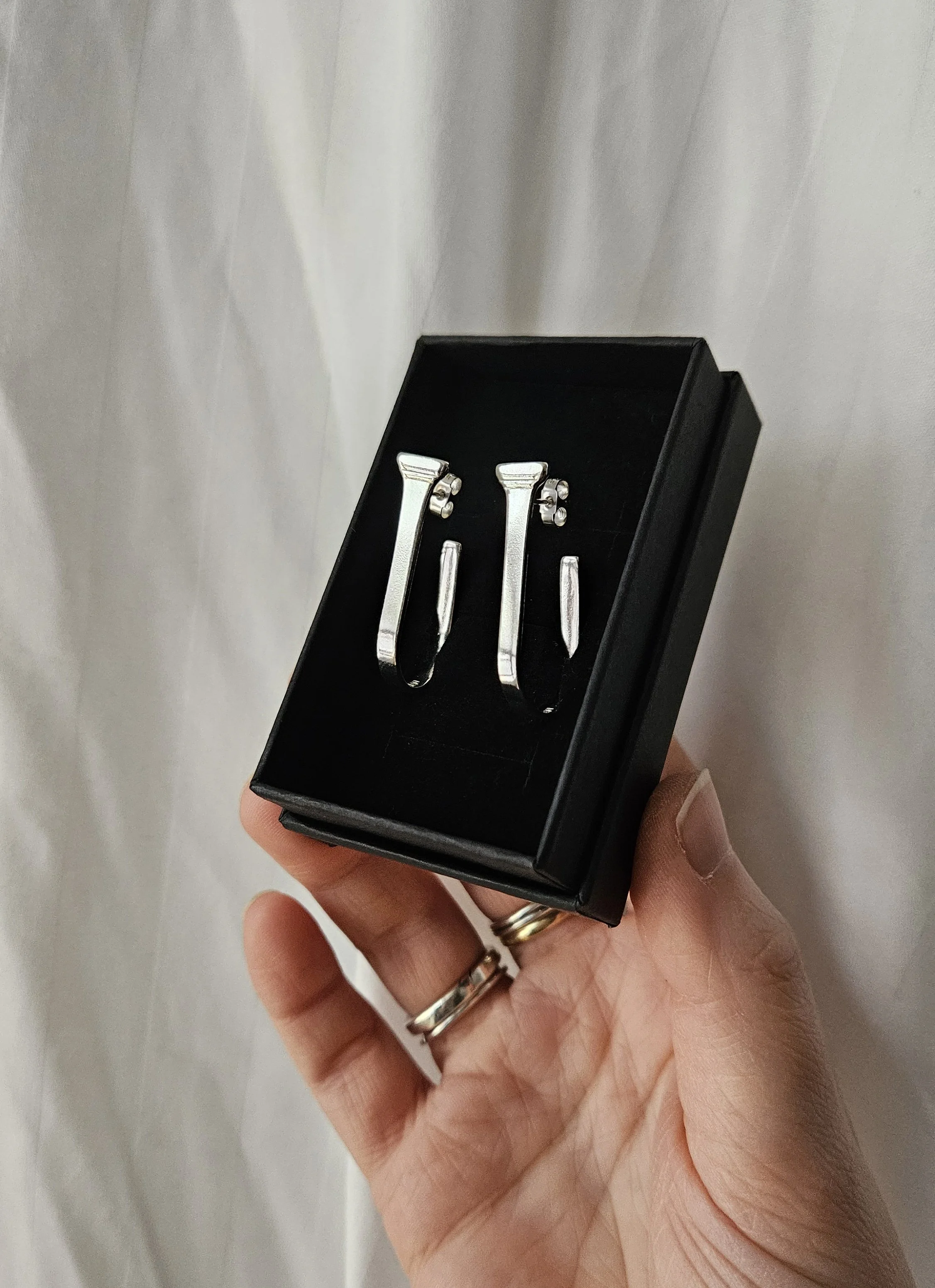 Low Rider Hoop Earrings - Sterling Silver