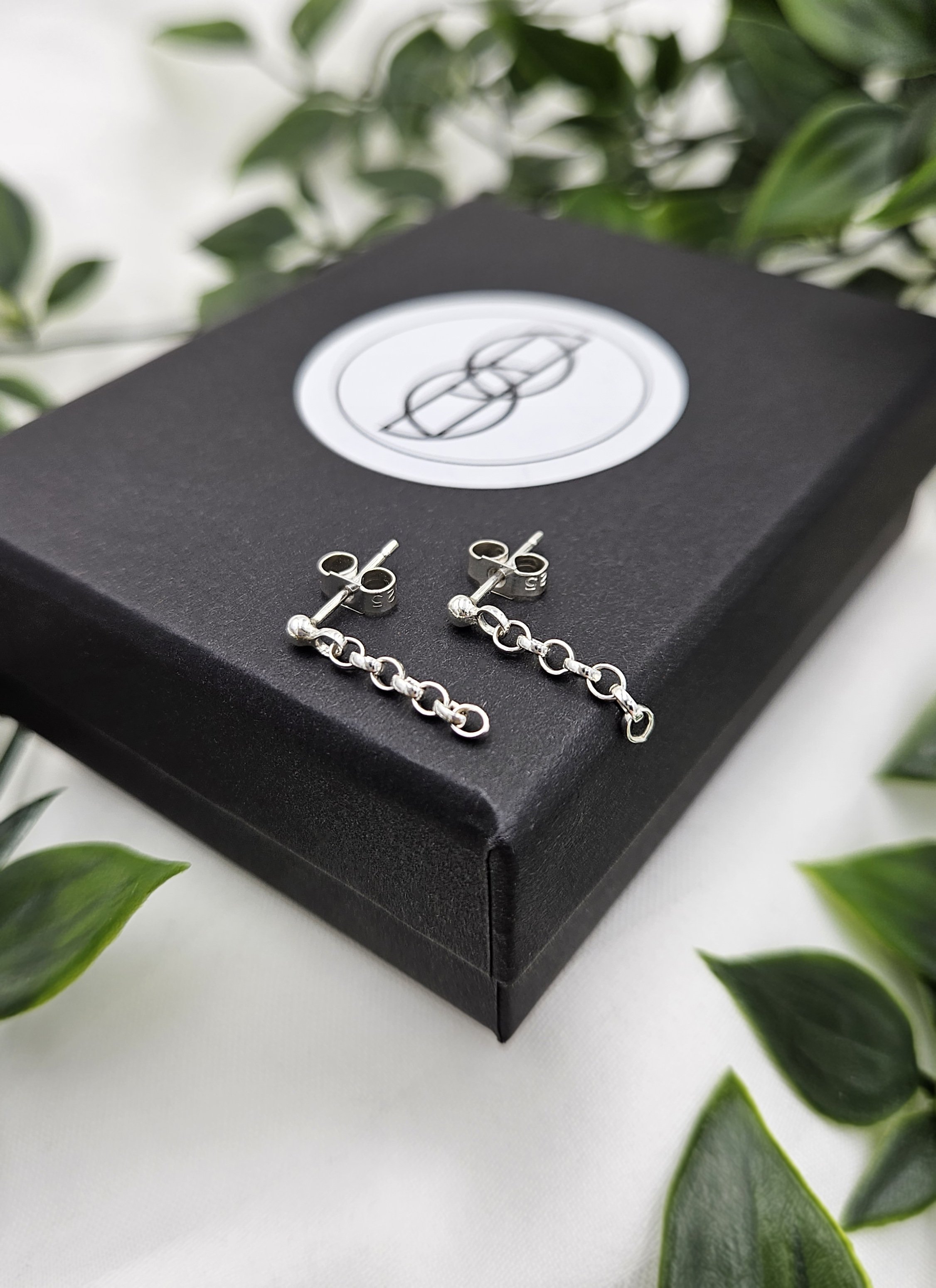 Dainty Chain Stud Earrings