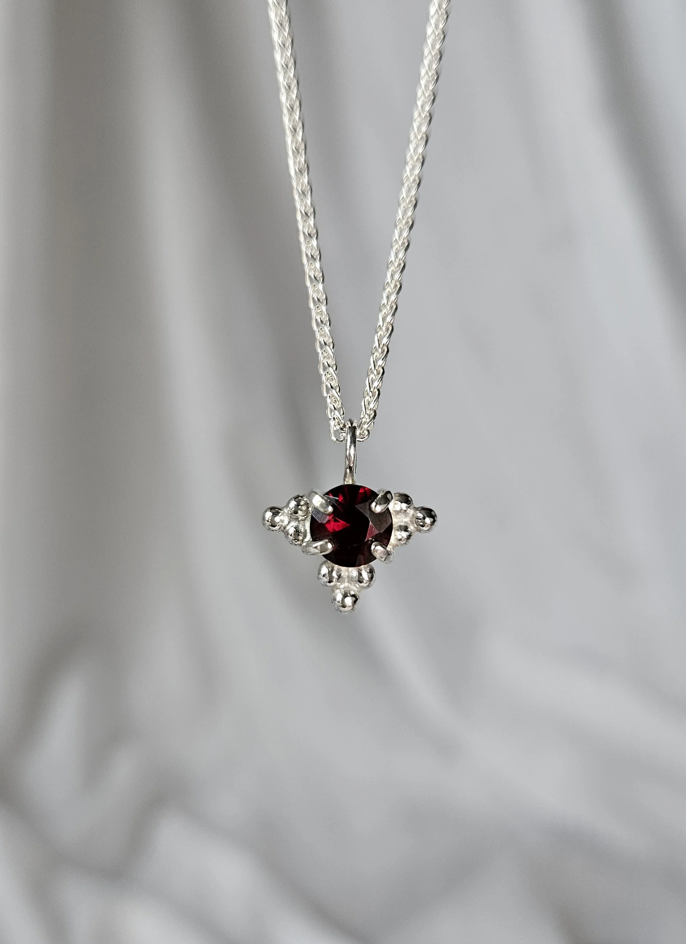 'Galaxy' Necklace - Garnet & Sterling Silver
