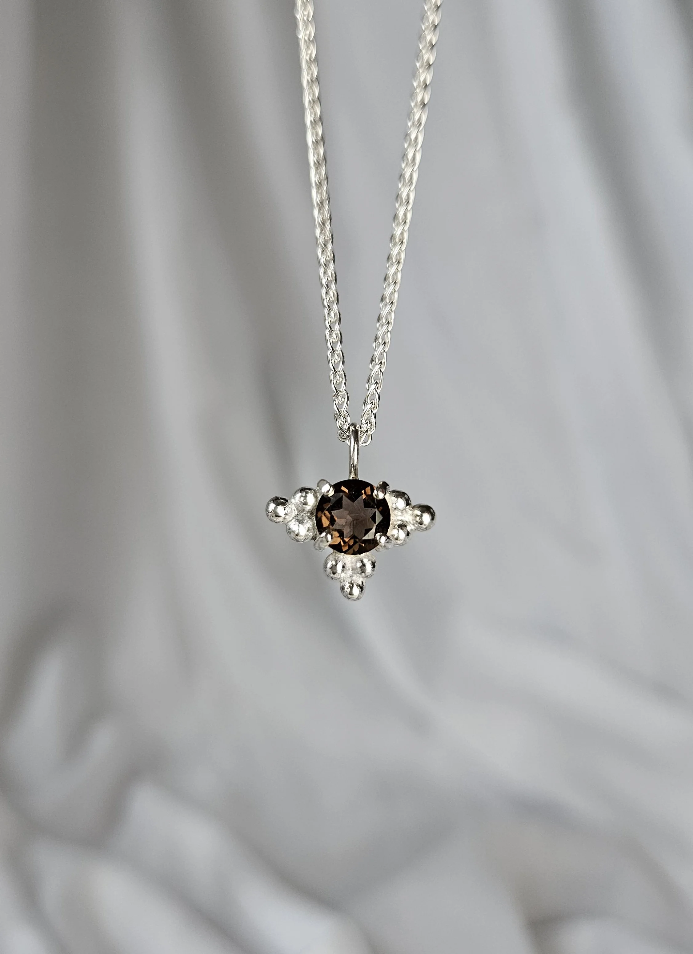 Galaxy Necklace - Smoky Quartz & Sterling Silver