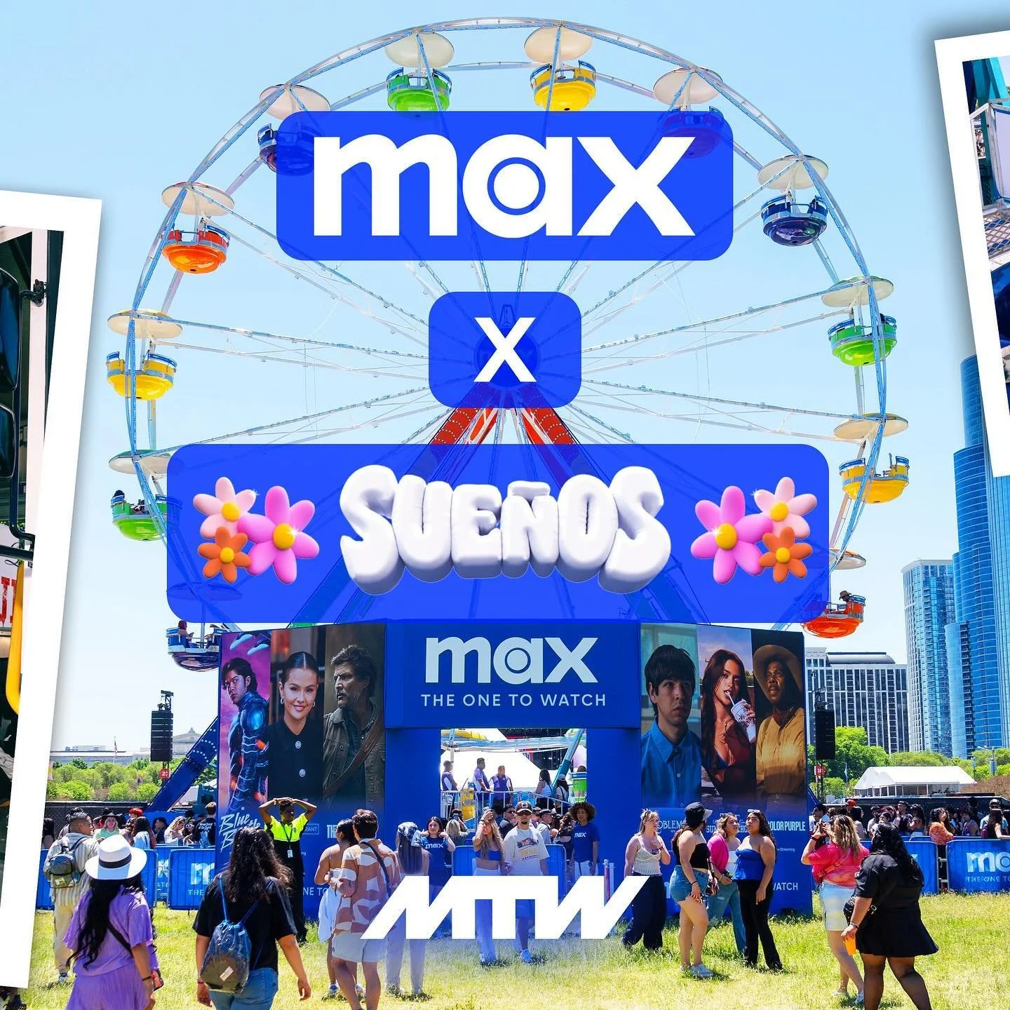We returned for year ✌🏼at our favorite Latin music festival @suenosfestival to activate with @streamonmax to promote the season of @prettylittleliars Summer School! Taking in the Chicago views with a Ferris Wheel branded takeover, custom ice cream t