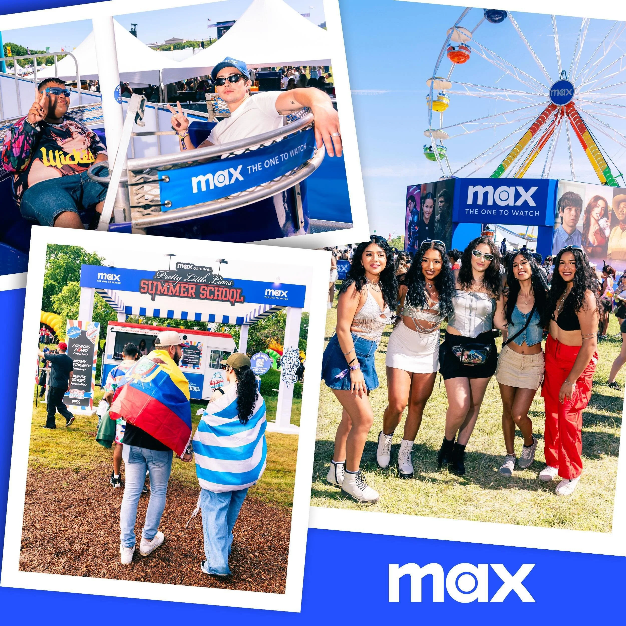 We returned for year ✌🏼at our favorite Latin music festival @suenosfestival to activate with @streamonmax to promote the season of @prettylittleliars Summer School! Taking in the Chicago views with a Ferris Wheel branded takeover, custom ice cream t