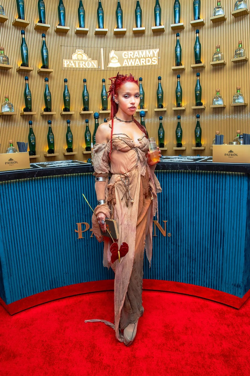 FKA Twig celebrating her Grammy Award win at the Patrón Tequila Media Center Bar