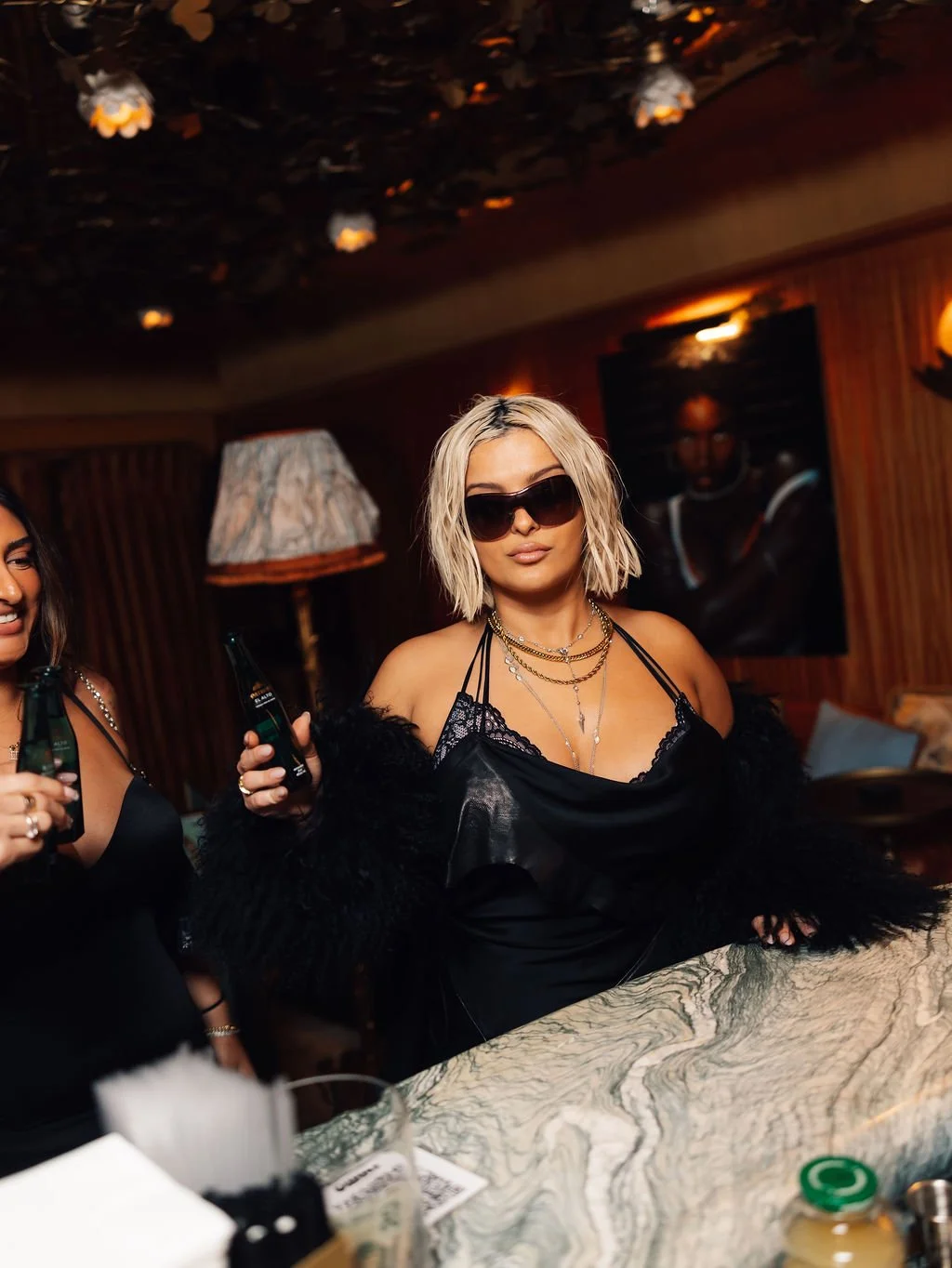 Bebe Rexha celebrating with Patrón Tequila minis at Grammys after-party.