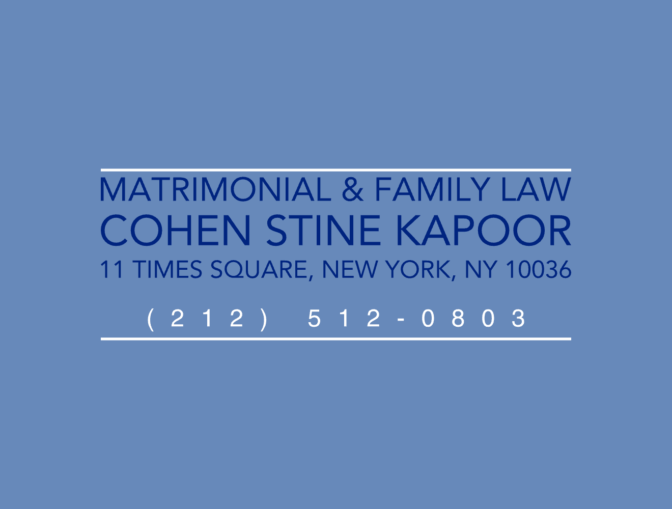 COHEN STINE KAPOOR