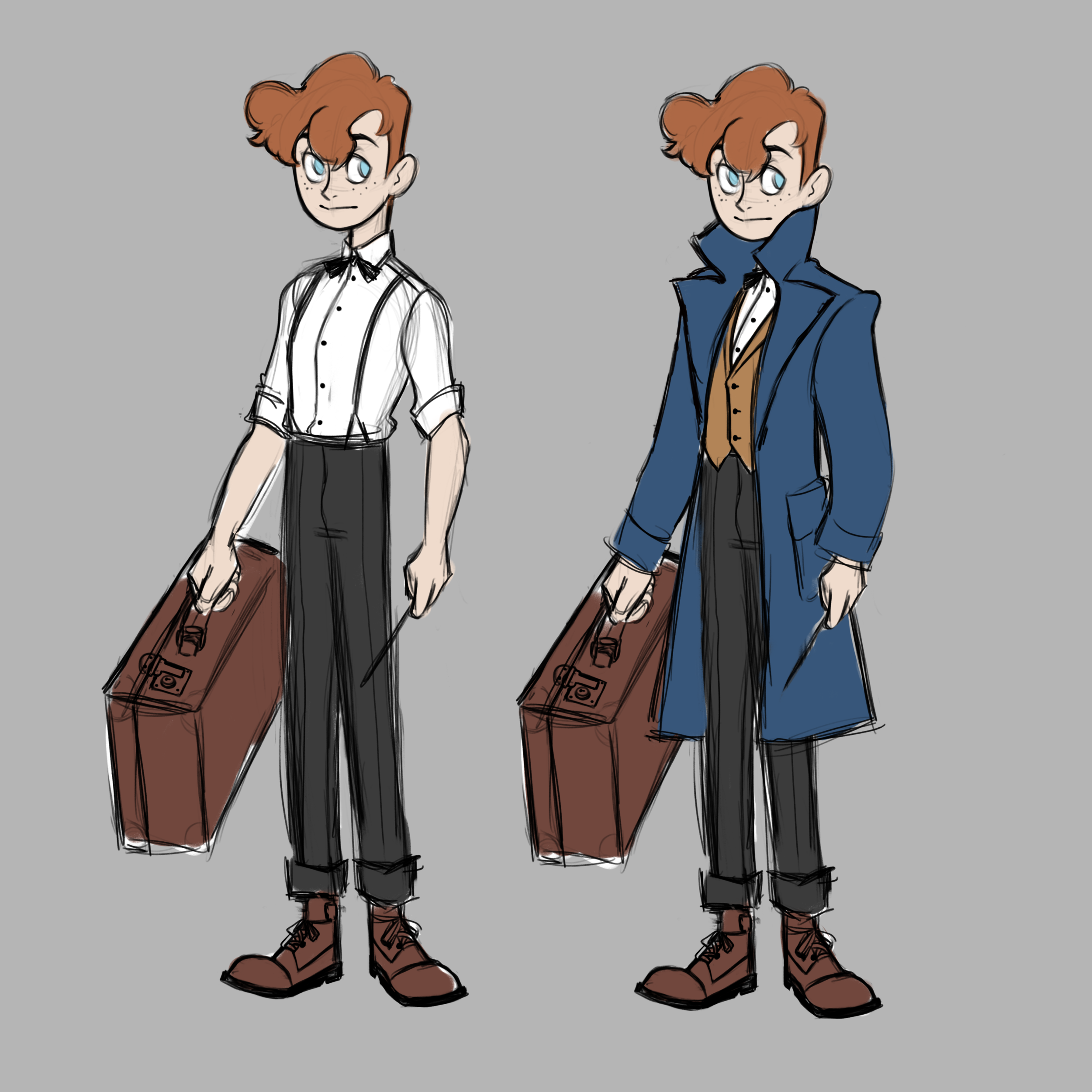 Character Design of Newt Scamander, Fantastic Beasts