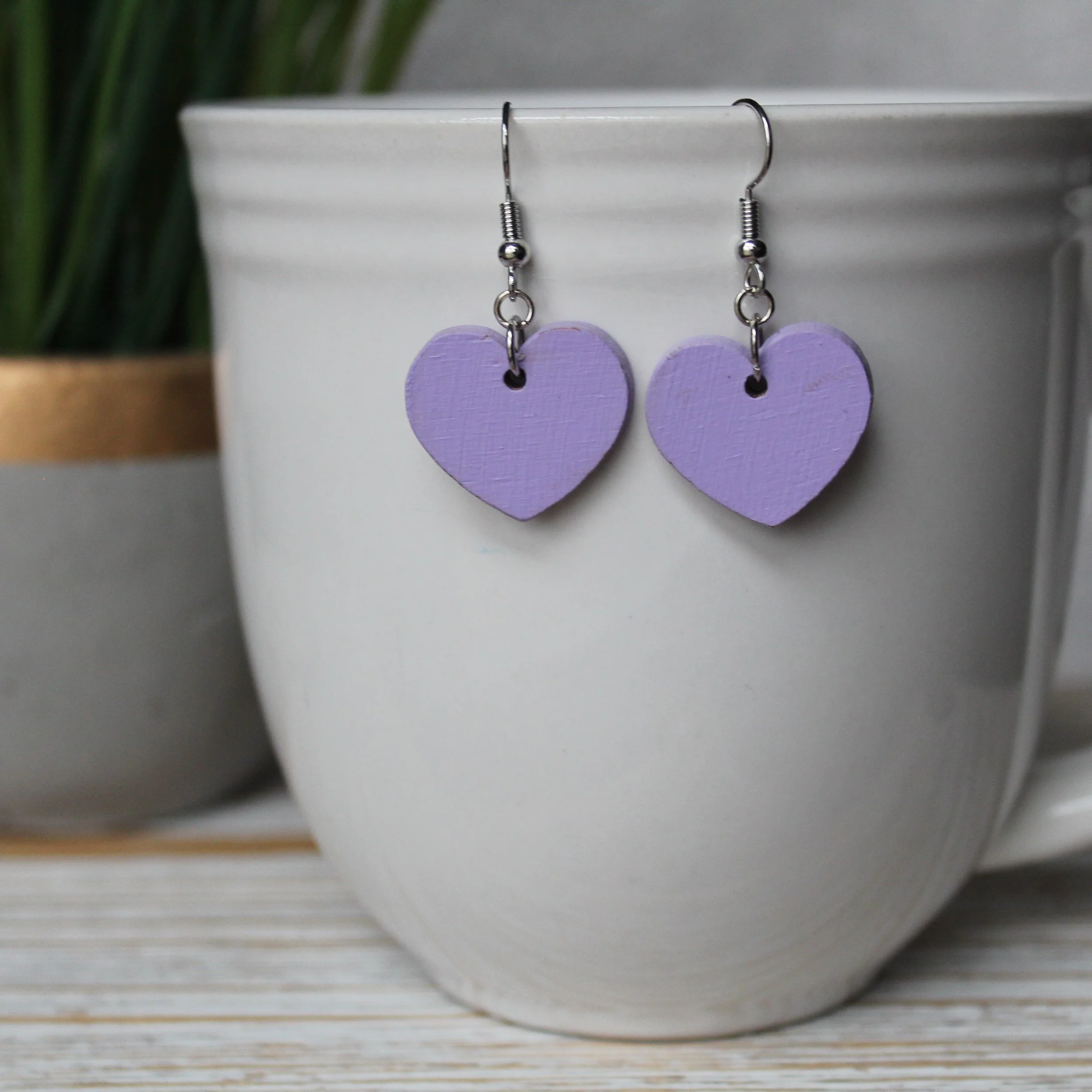 Throwback Cute Purple Wooden Heart