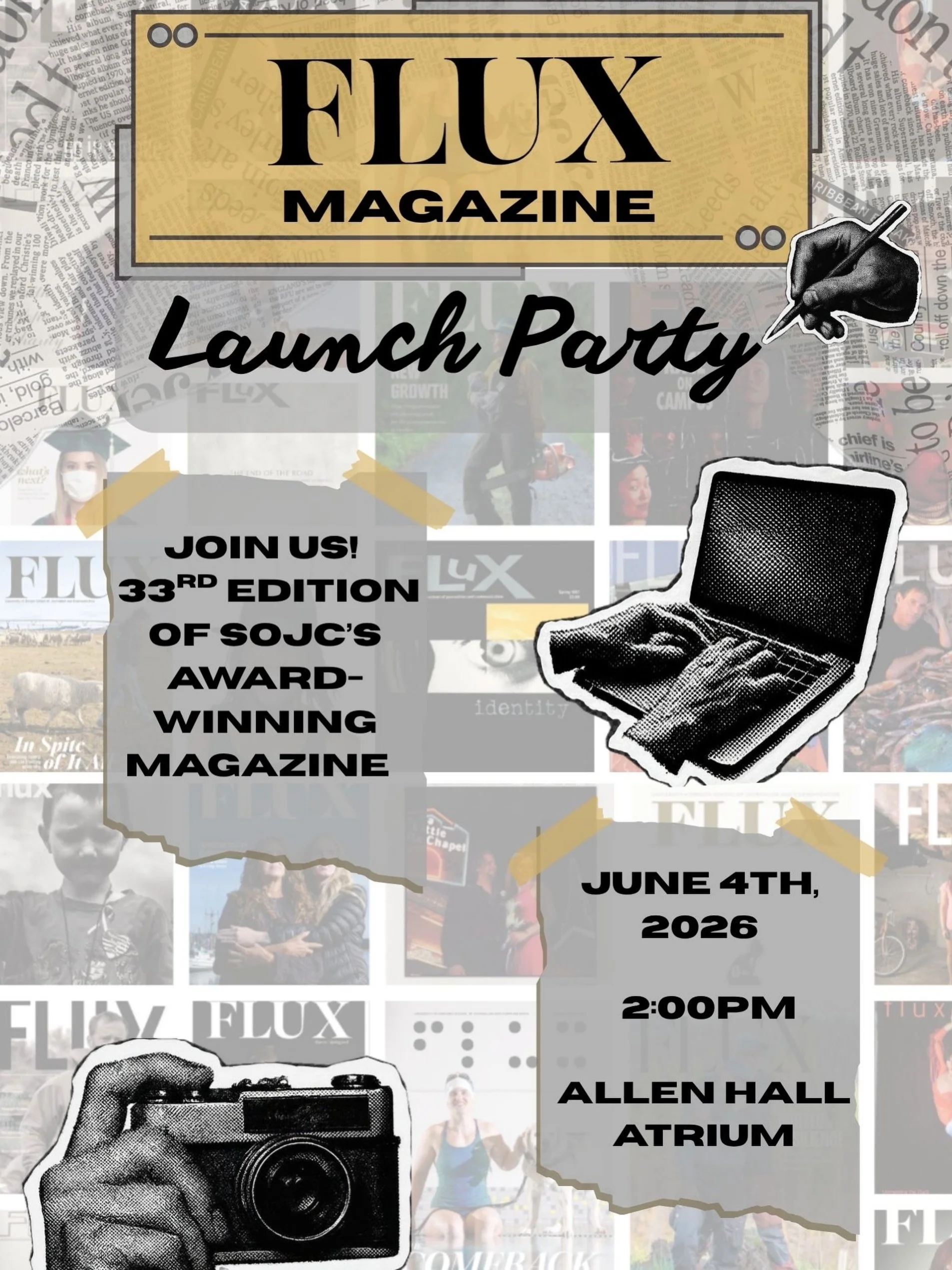 Join us on June 4th for Flux&rsquo;s 2026 launch party! We will be celebrating in the Allen Hall Atrium at 2:00pm - be there!

Designed by @_alyssagphotography