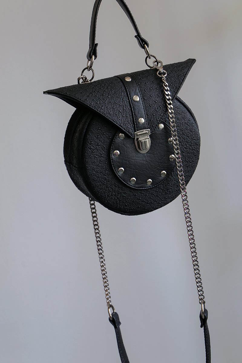 OWL mini Black Ostrich