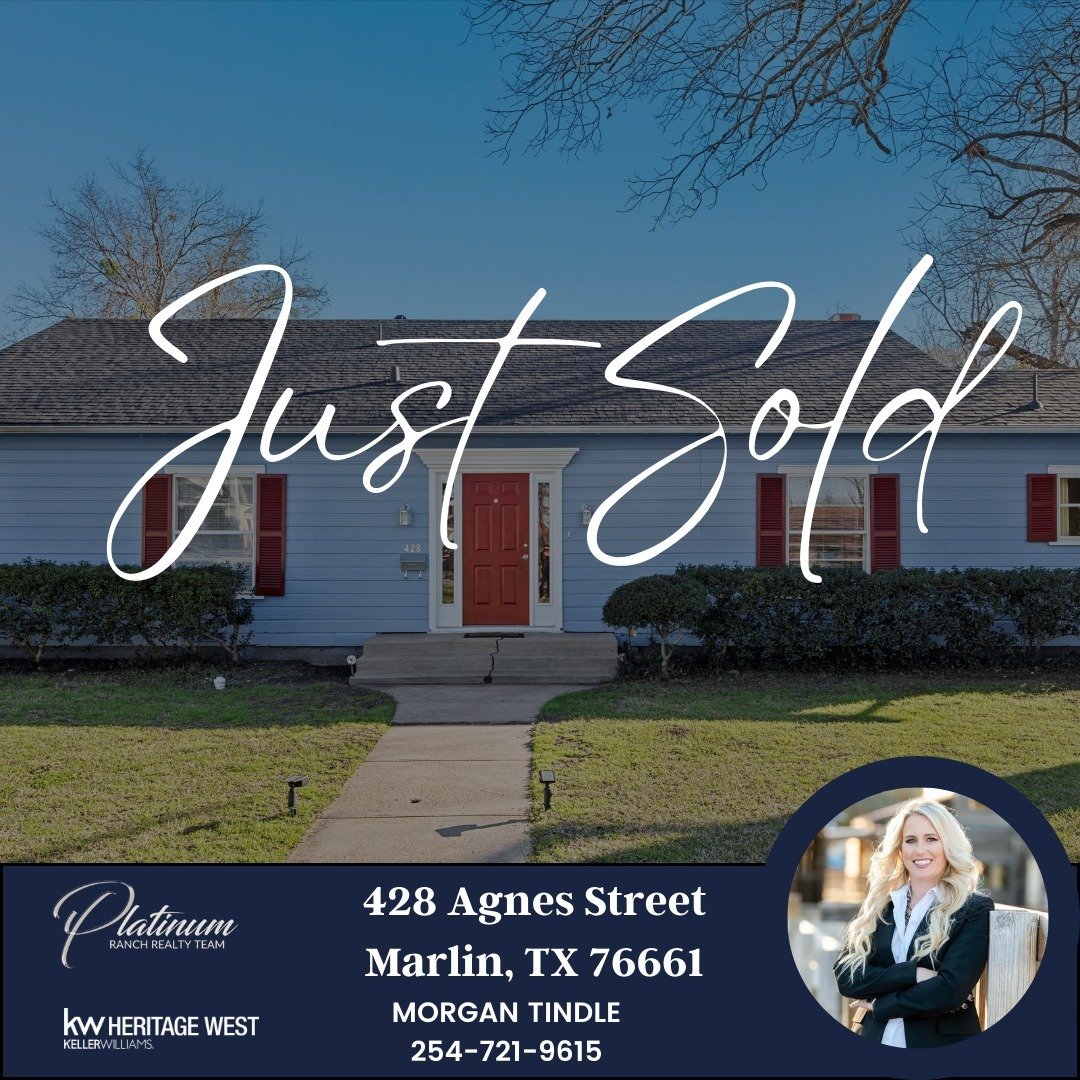 SOLD!

Our agent Morgan is on a roll this week! Big congratulations to her and her sellers on getting this property Closed and Funded!

Morgan Tindle
254.721.9615
morgan@platinumranchrealty.com

#sold #residentialsales #homeforsale #platinumranchreal