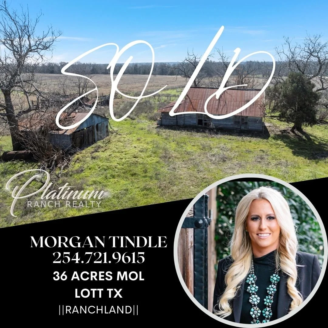 Morgan ended 2025 with closing on this 36 acre property in Falls County.  If you are looking to buy or sell this next year give Morgan a call she would be happy to assist you.
#closed #ranchrealestate #platinumranchrealty #ranchrealestate