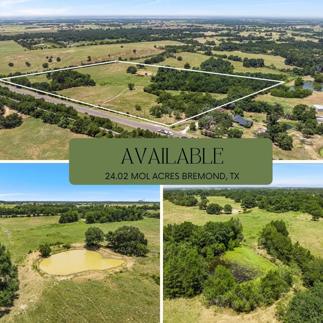 This breathtaking 24.02 acre property located in Bremond, offers a serene escape from the hustle and bustle of city life. With 2 stock tanks, wooded and open pasture, fenced on 2 sides, this is the perfect spot to build your dream home or weekend get