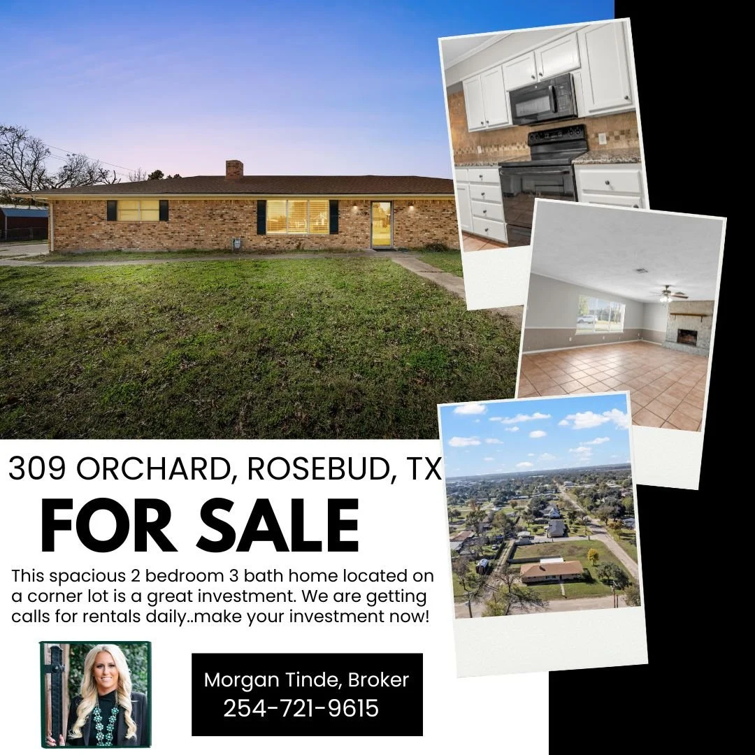 We are starting to see an increase of interest in rental property in Rosebud.  Invest now and start your real estate portfolio with this house! 

This spacious 2 bedroom 3 bath home located on a corner lot is a great investment. Previously used as a 