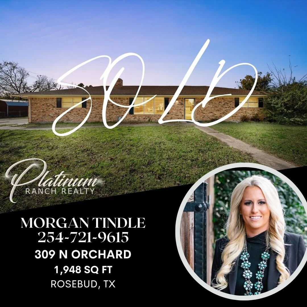 🎉🏡 JUST SOLD! 🏡🎉

Congratulations to Morgan and her seller on the successful sale of 309 Orchard in Rosebud! 🙌

Another property closed and another happy client&mdash;this is what it&rsquo;s all about! 💼✨ From listing to closing, it takes dedic