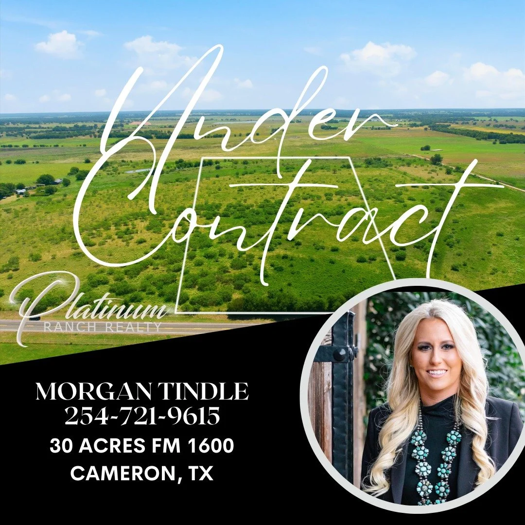 🎉 **UNDER CONTRACT!** 🎉

Another one moving toward the closing table! 🤠🌾

📍 **30 Acres MOL | Milam County | FM 1600**

Congratulations to **Morgan and her sellers** on getting this property **UNDER CONTRACT so quickly!** 👏🏡

When you have the 