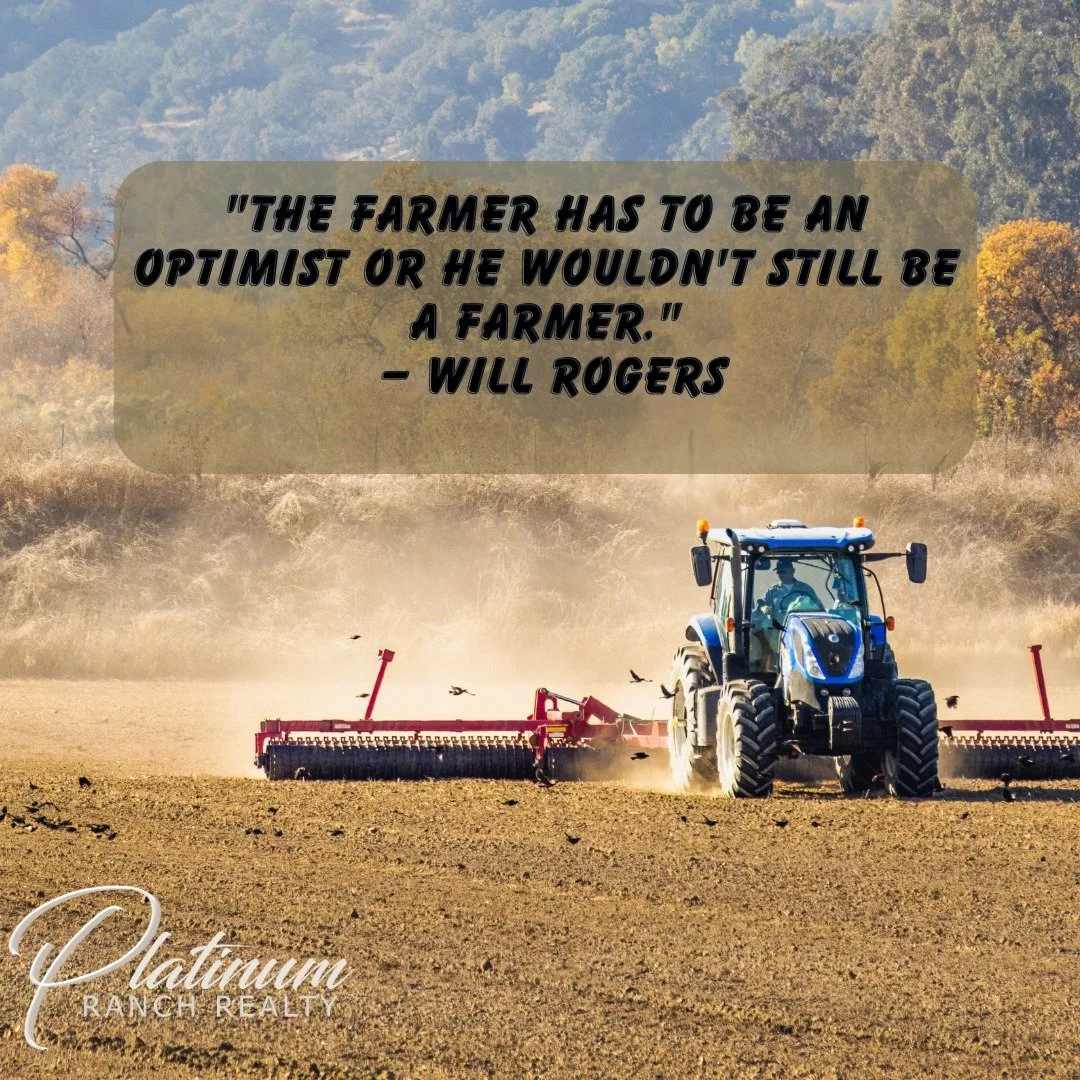🌾 **MONDAY MOTIVATION** 🌾

*"The farmer has to be an optimist or he wouldn't still be a farmer."*
&mdash; **Will Rogers**

There&rsquo;s something powerful about that kind of optimism. 🤠

Farmers and ranchers know that you can&rsquo;t co