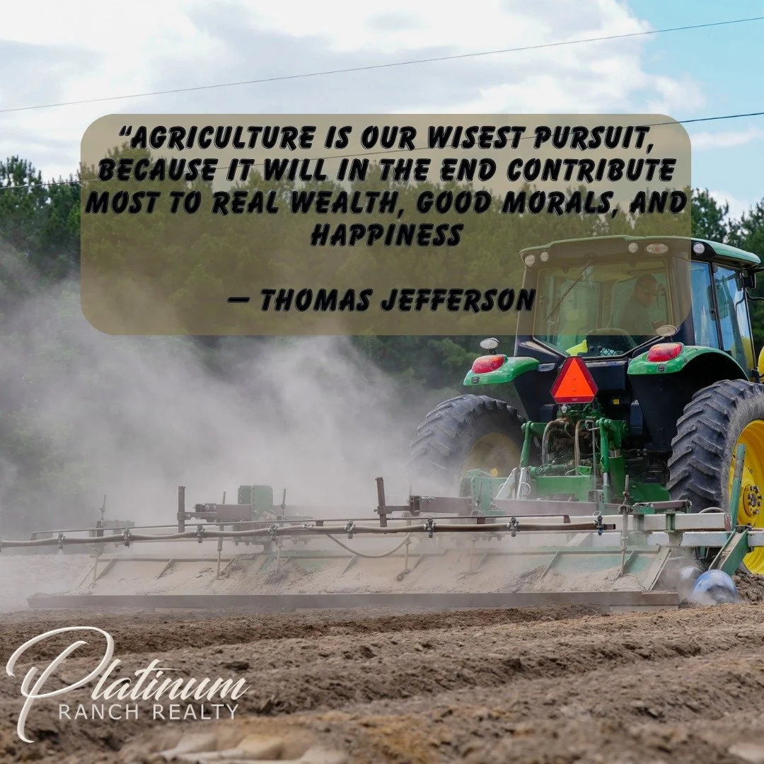 🌾 **MONDAY MOTIVATION** 🌾

*"Agriculture is our wisest pursuit, because it will in the end contribute most to real wealth, good morals, and happiness."*
&mdash; **Thomas Jefferson**

There is something truly special about the agricultural