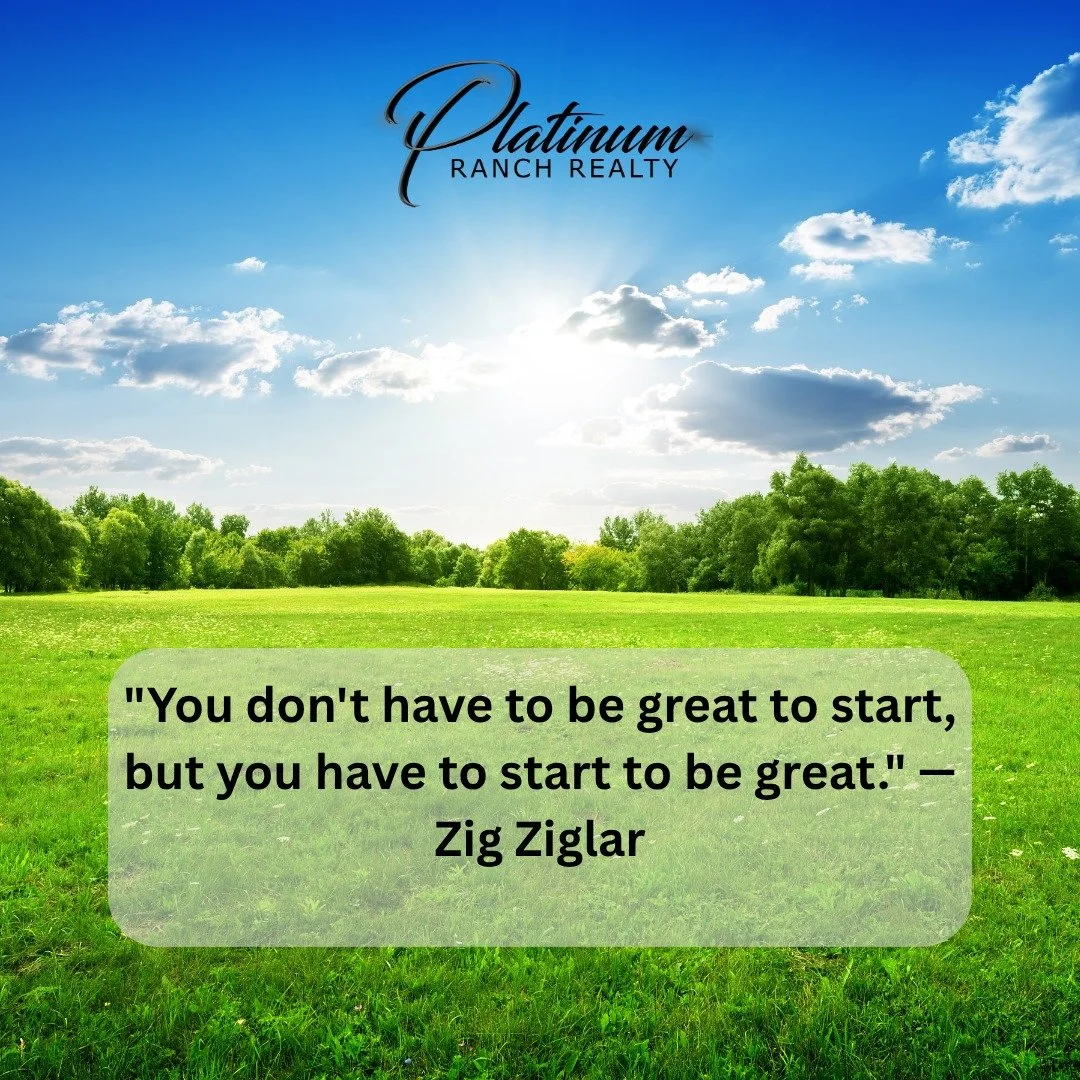 ☀️ MONDAY MOTIVATION ☀️

&ldquo;You don't have to be great to start, but you have to start to be great.&rdquo;
&mdash; Zig Ziglar

Sometimes the hardest part is simply taking that first step. 🌾

Whether you&rsquo;re thinking about buying your first 