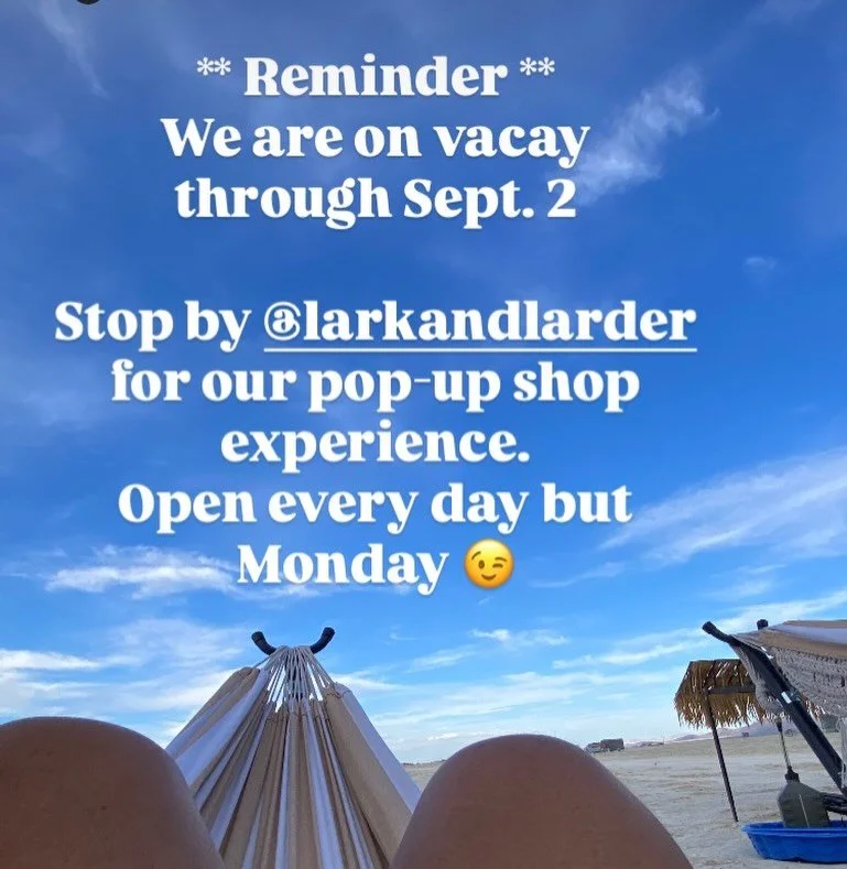 Bri and Melissa are on separate desert retreats reconnecting to self, making new friends and digging our heels into this human experience.

Life is meant for living. 

Often as entrpreneuers we break up with employers to be creative in all aspects of