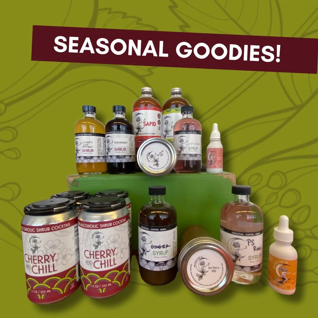 Seasonal is a real thing over here, zero waste too!

When we tell you to grab it while we got it - we mean it! Most shrubs are gone almost as soon as we make them. Currently we have two flavors: Blackberry and Celery + Hot Pepper (@rice_family_farm )