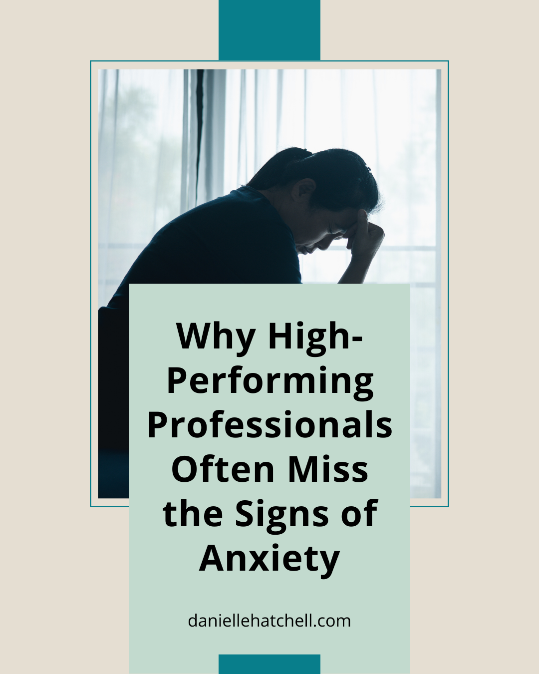 Women sitting with her hand on her forehead. Feeling anxious? Danielle Hatchell, LCPC provides Anxiety Therapy Maryland for High-Performing Professionals.