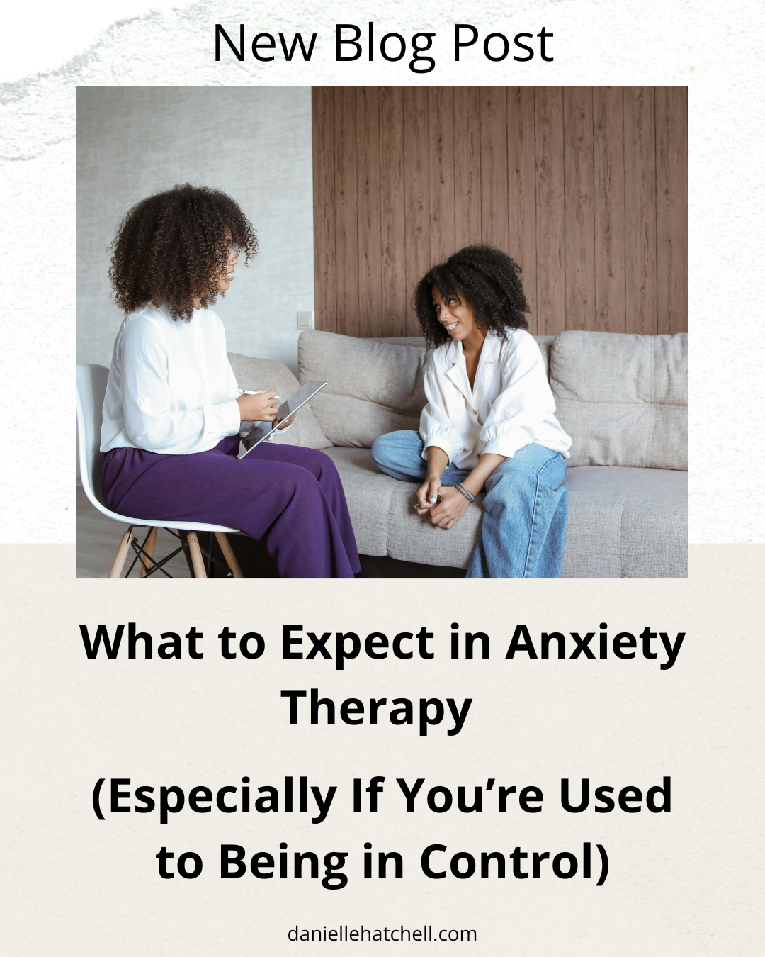 Two women of color sitting together talking in a therapy setting, Danielle Hatchell, LCPC offers Anxiety Therapy Maryland