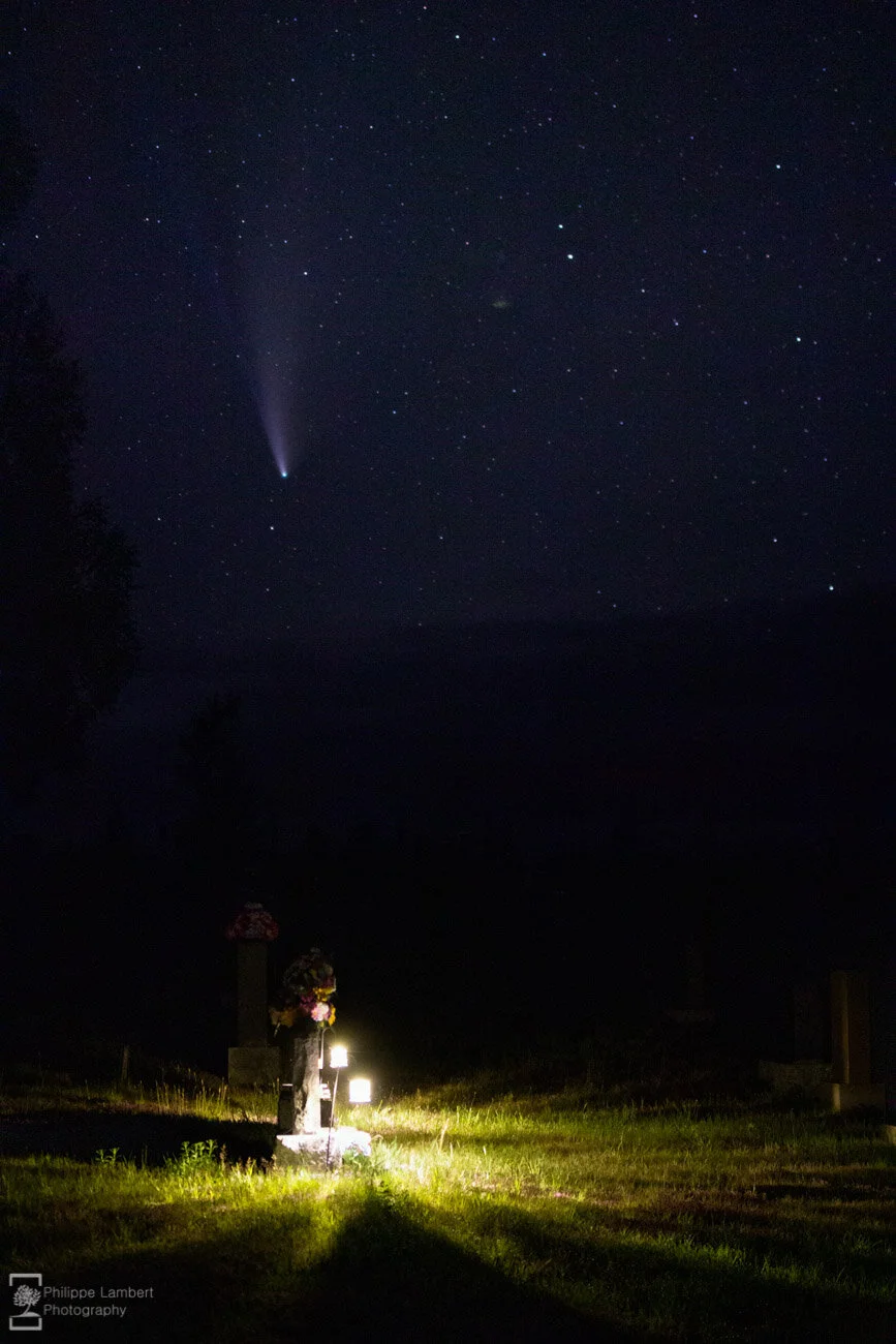 Comet Neowise over Graveyard