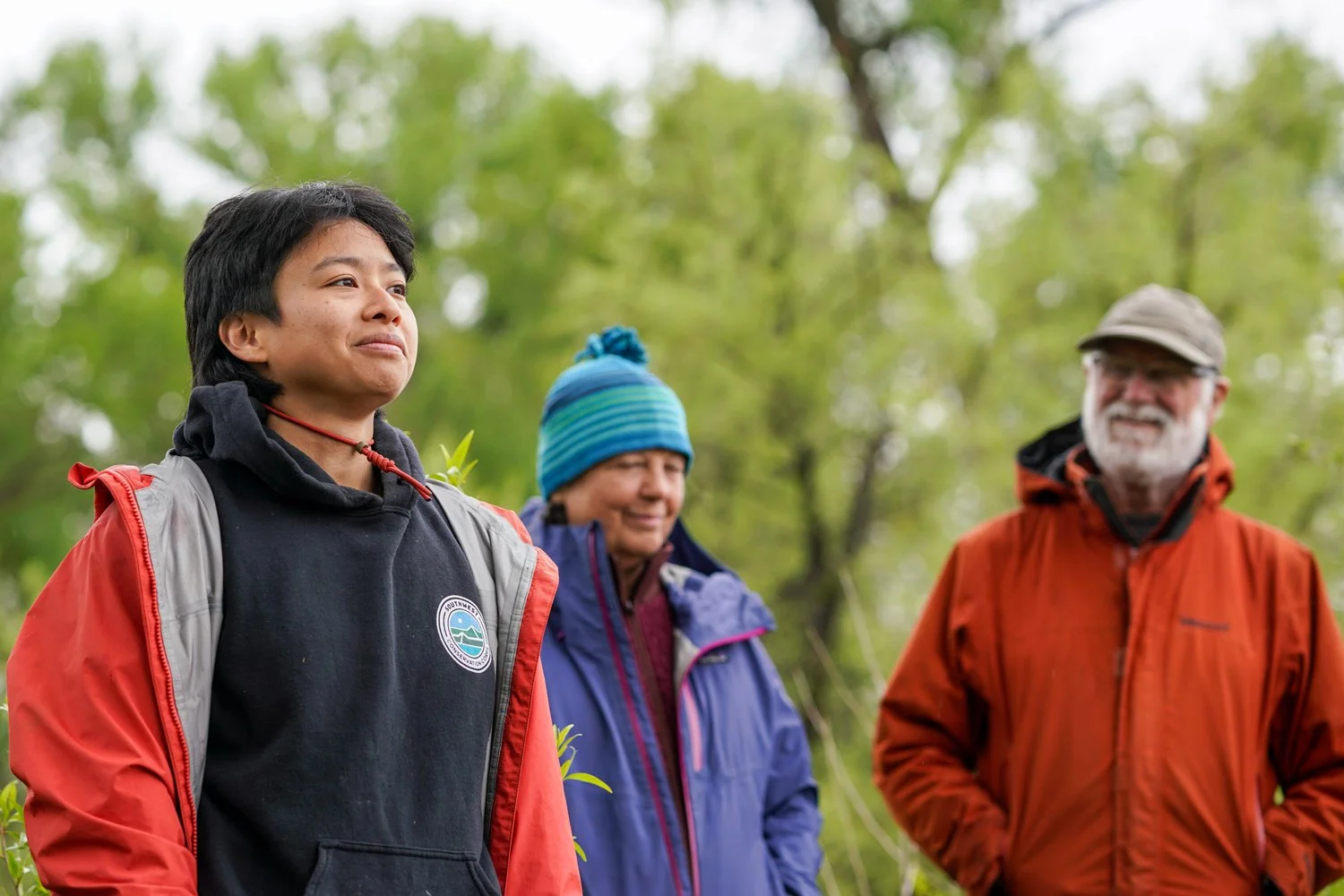 Youth worker and traditional harvest project supporters. Gathering before work strats on the traditional harvest project in southwest colorado