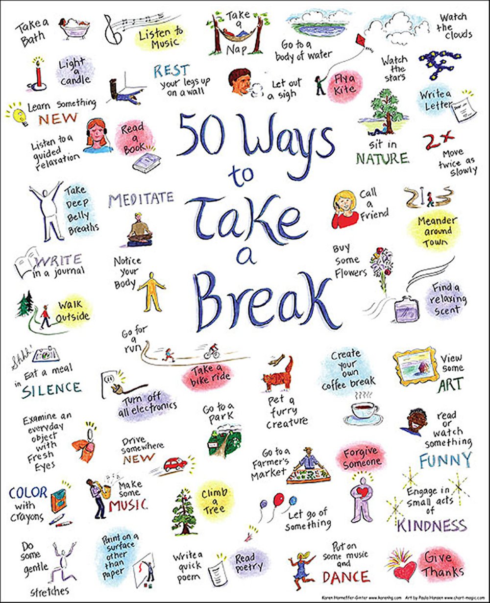 50 Ways To Take A Break — Canadian Mental Health Association Southeast  Alberta