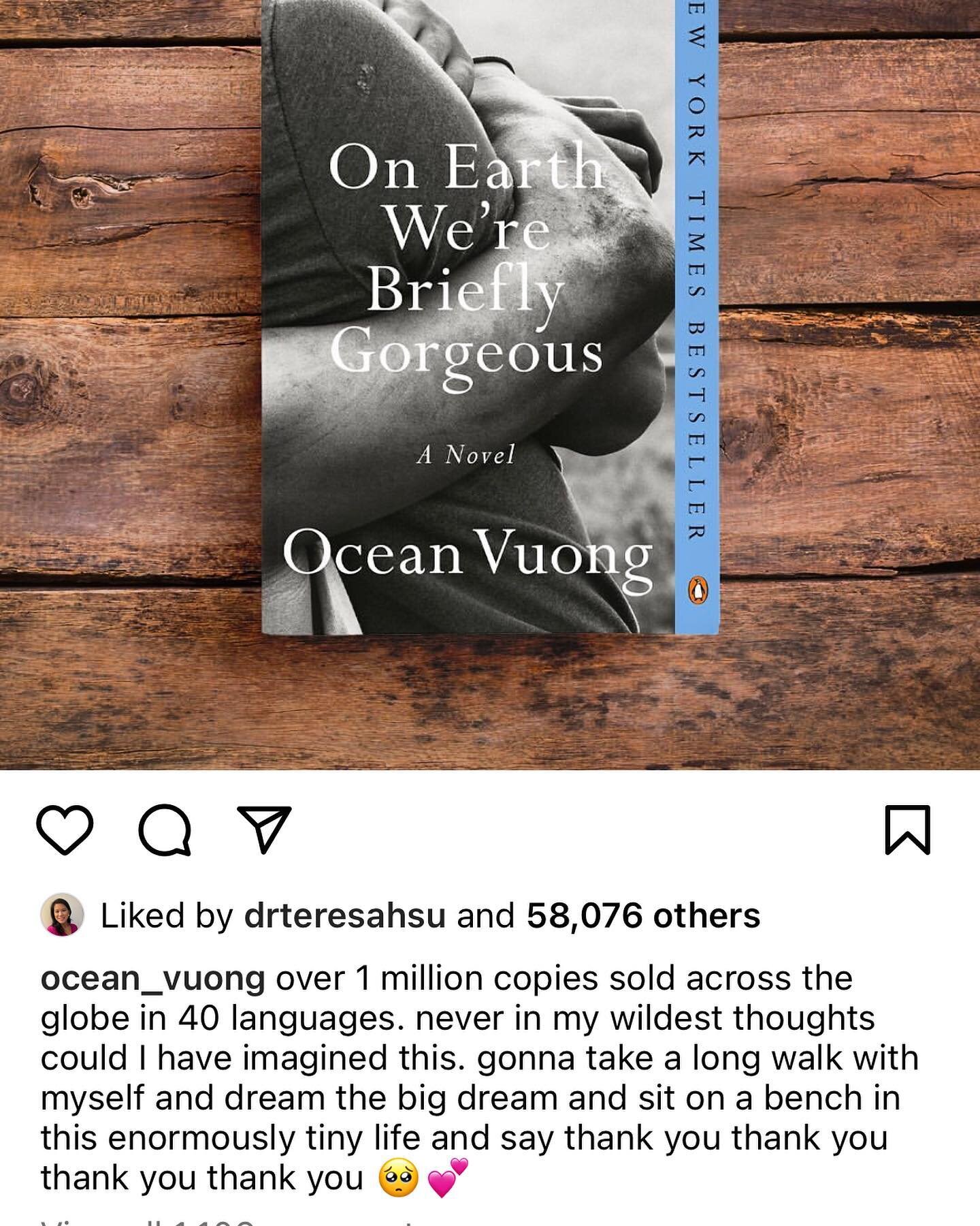 As we are at the mingling point between AAPI month and Pride, I want to highlight an extraordinary poet, #oceanvuong.  By naming the brokenness that all refugees carry, and anointing our wounds with tenderness, he has given back what our imaginations