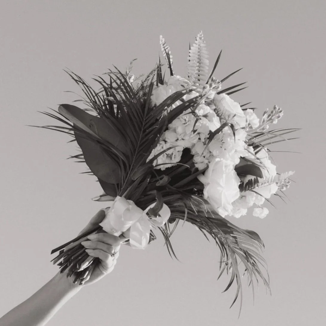 Modern floral bouquet with tropical organic styling