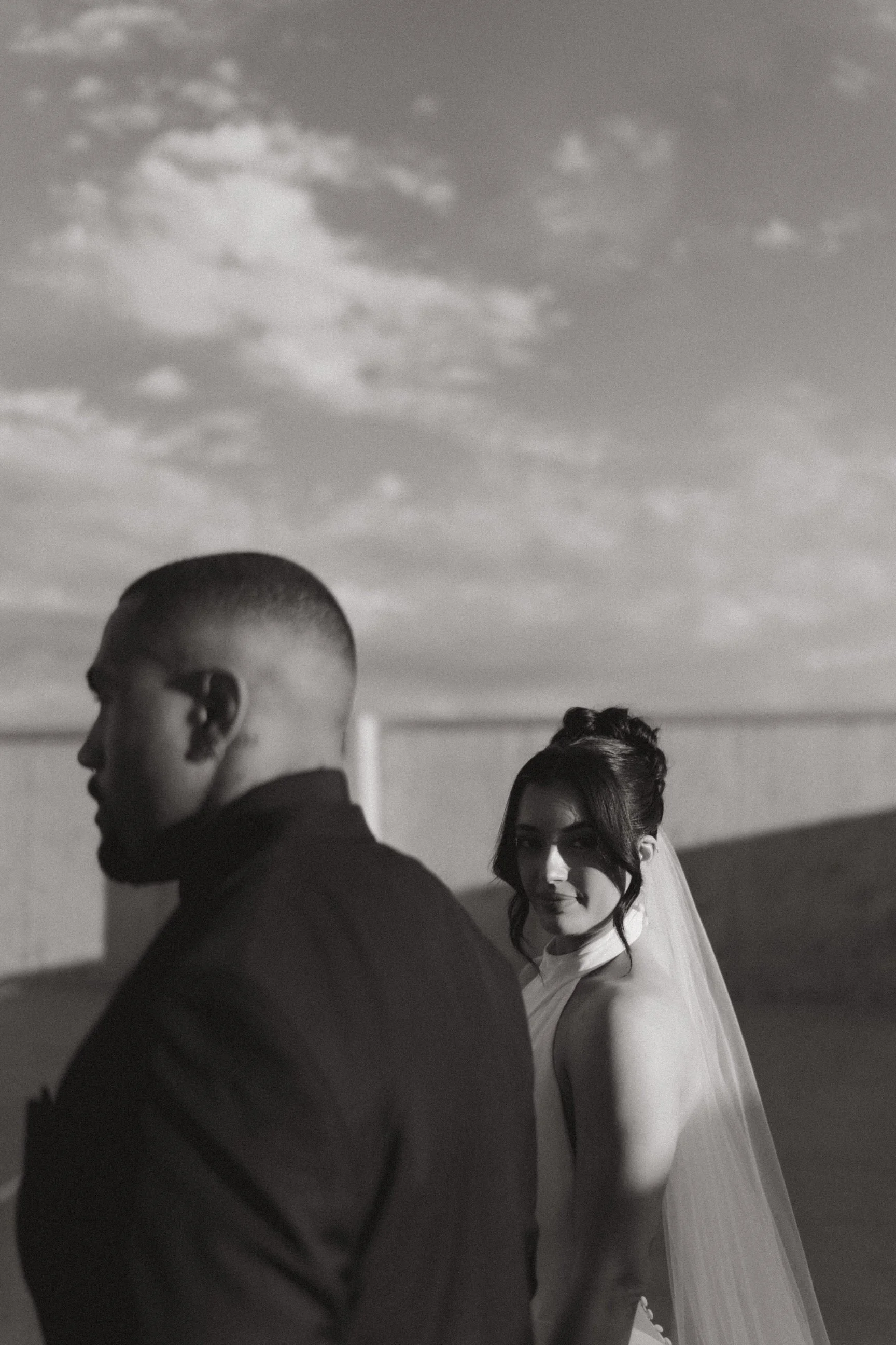 Bride and groom portrait session editorial inspired