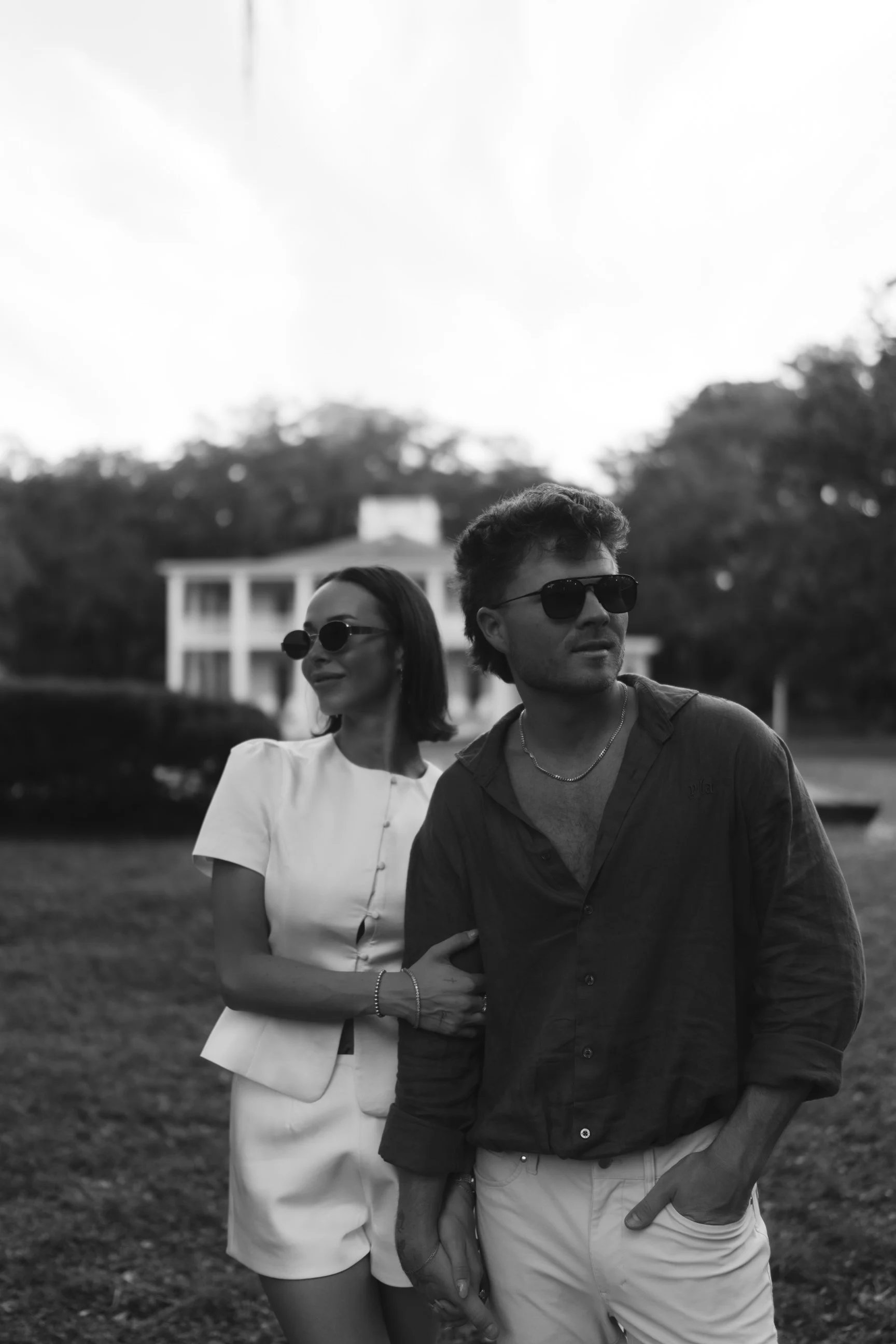 Elevated and editorial inspired engagement photoshoot outdoors