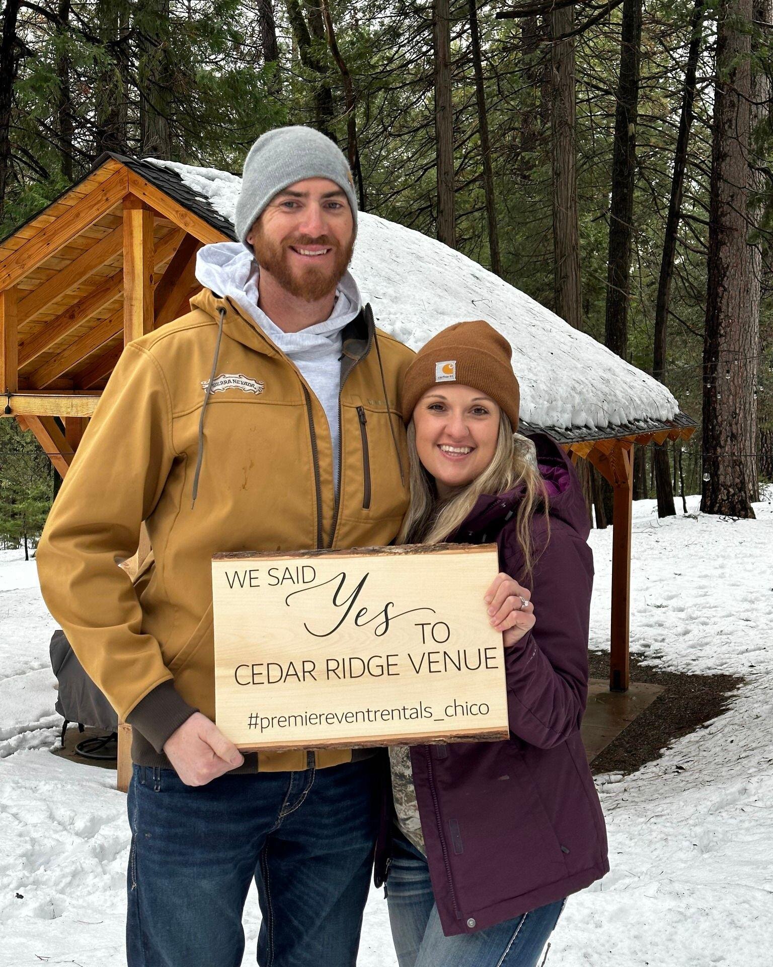 Our first 2024 wedding!! This awesome couple and their families braved the snow and decided to say, &quot;Yes, to Cedar Ridge Venue&quot;. We are so excited to create the wedding of their dreams.  #kirwin33

 #chicoweddings #brides #weddingvenue #out