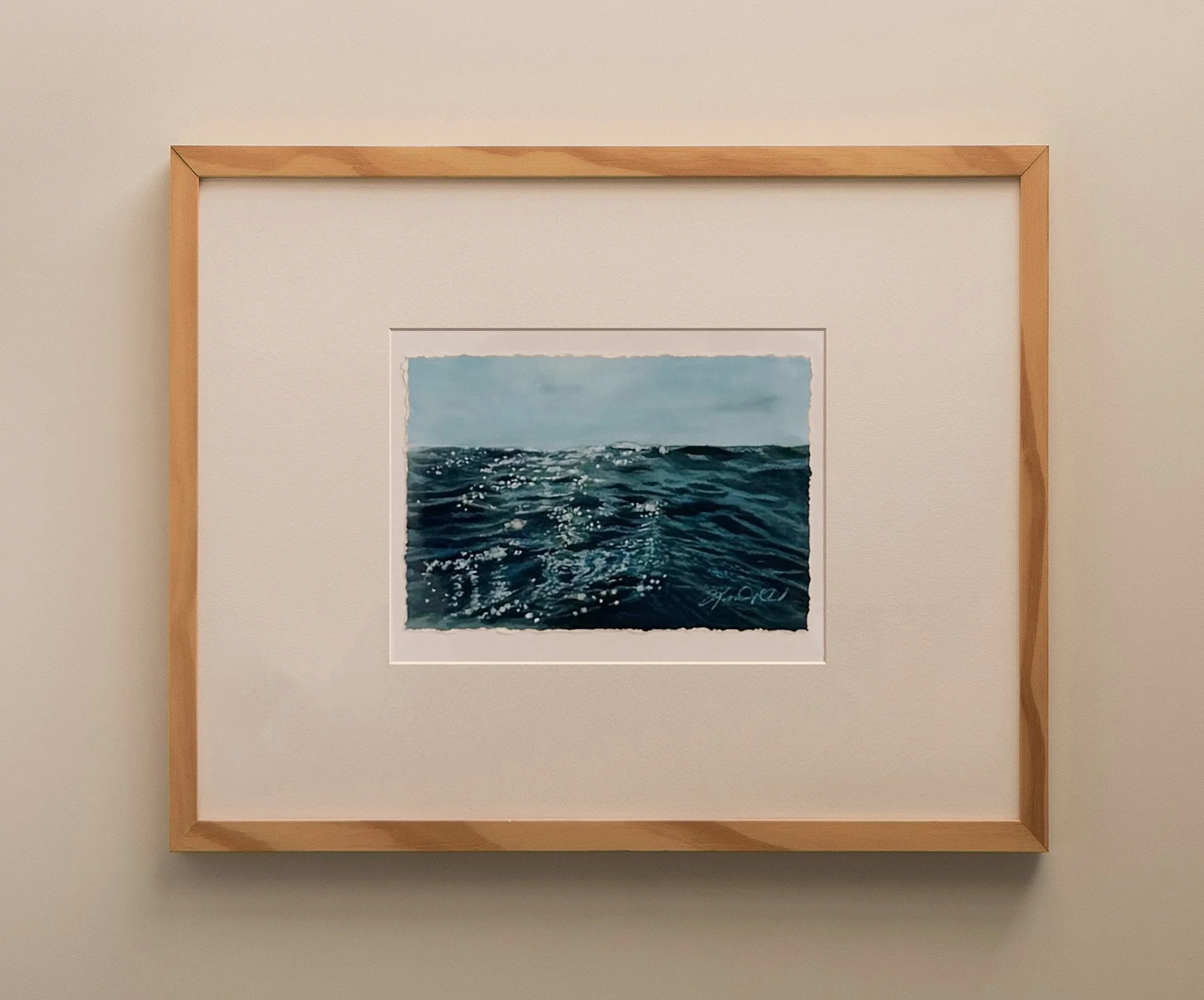 "Rising Tide" - 5" x 8", framed to 14" x 17"