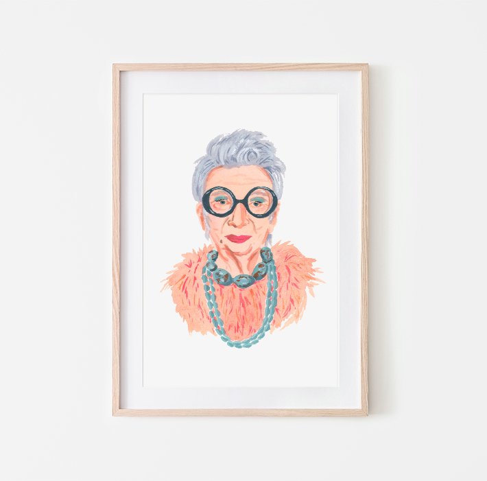 SAMPLE SALE | I is for Iris Apfel | Giclée Fine Art Print