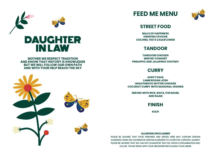 Menus — Daughter in Law Adelaide