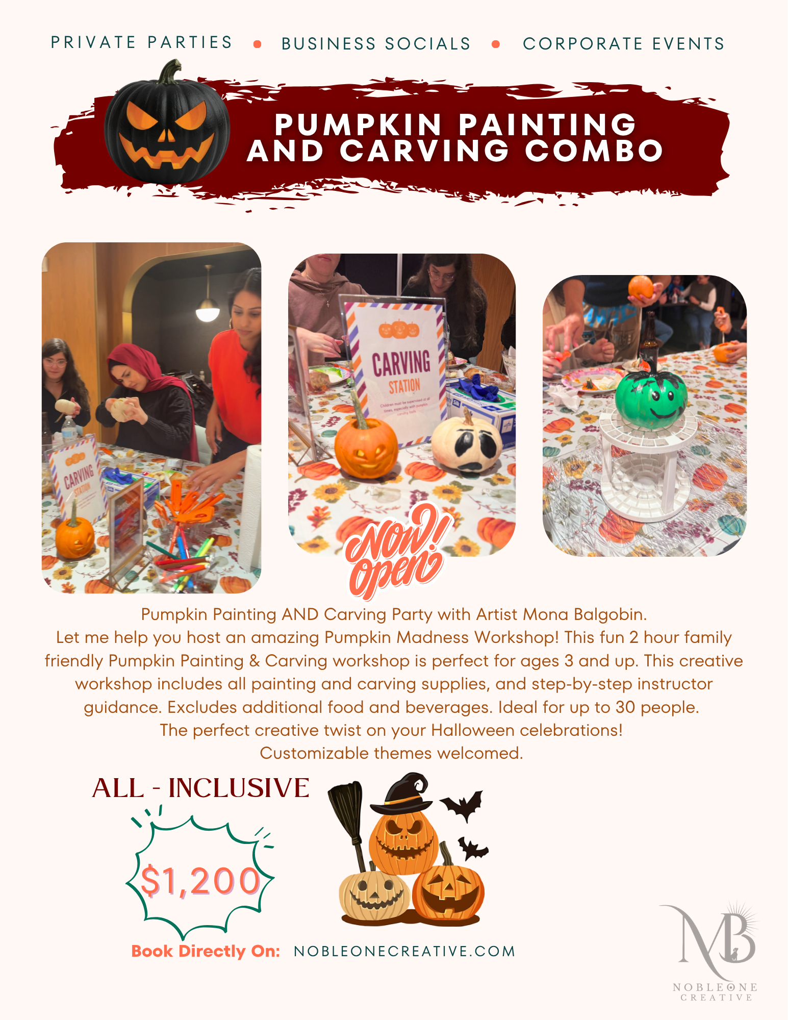 🎃 HALLOWEEN Pumpkin Painting Workshop