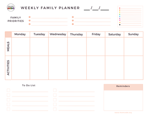 family planner template free printable — MOMCODE