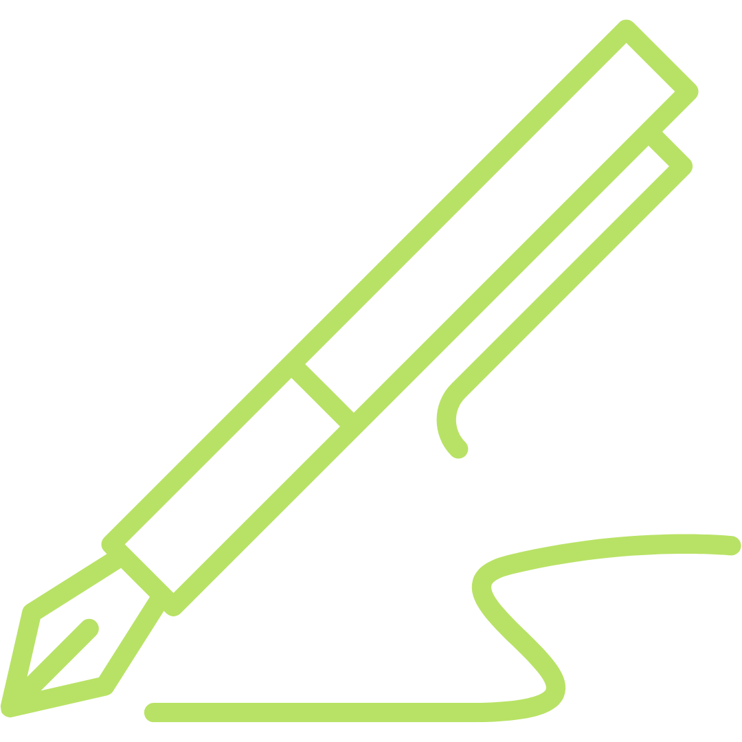 Outline of a green pen drawing a line.