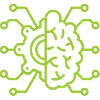 A digital illustration combining a human brain and a circuitry design, symbolizing artificial intelligence or neural networks.