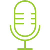 Outline of a green vintage microphone