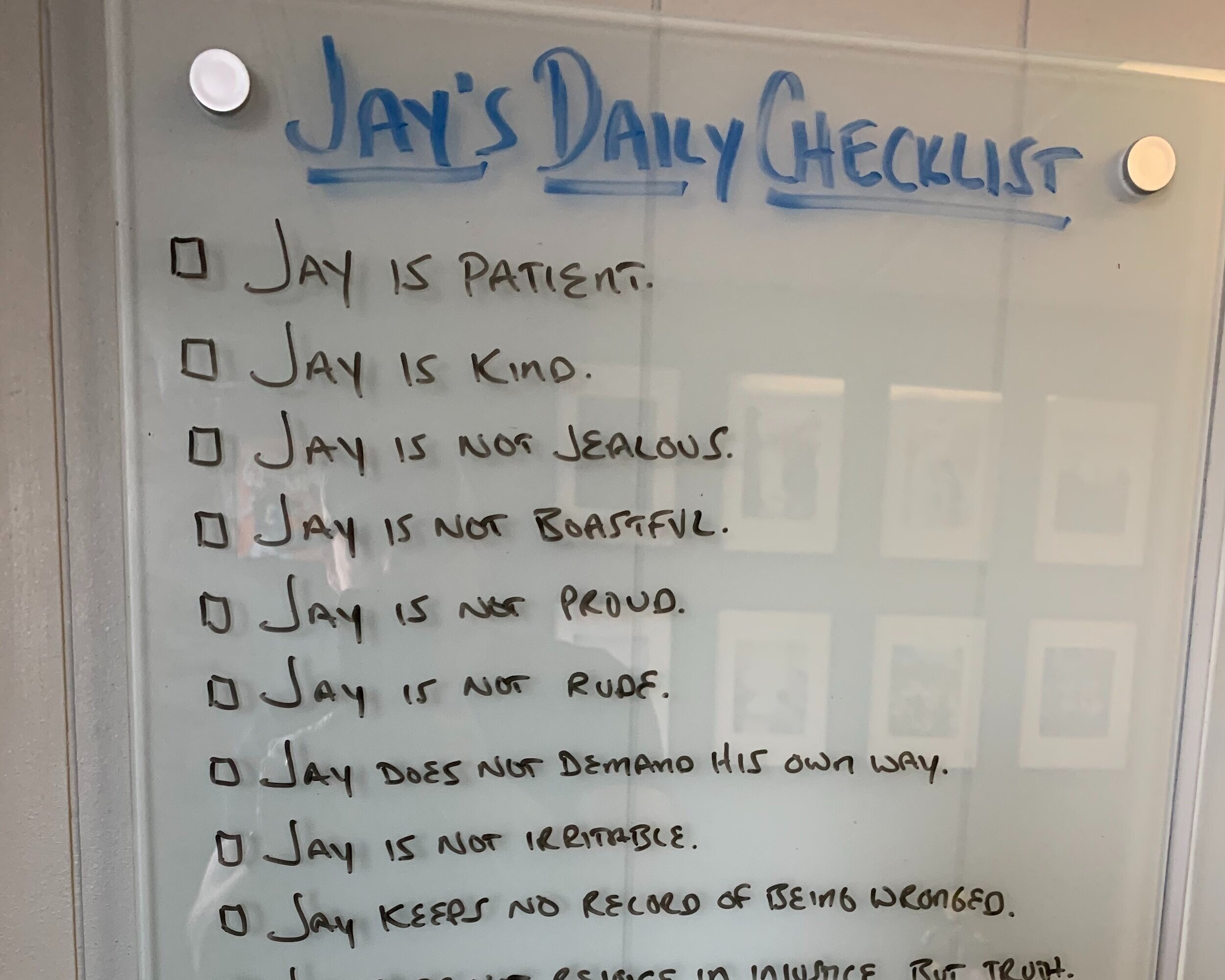 Jay’s Daily Checklist