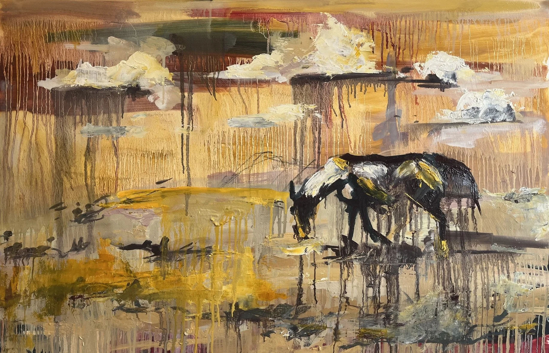 "Desert Mustang", 2026, Oil on Lenox, 26" x 40"
